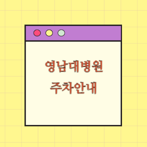 영남대학교병원 주차안내