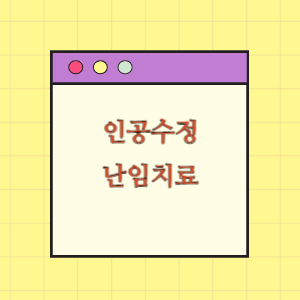 인공수정 난임시술(대상, 방법)