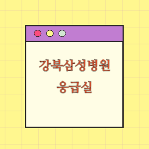 강북삼성병원 응급실 이용하기