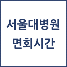 서울대학교병원 면회시간(병문안 안내)