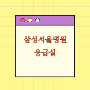 삼성서울병원 응급실 진료받기